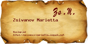 Zsivanov Marietta névjegykártya